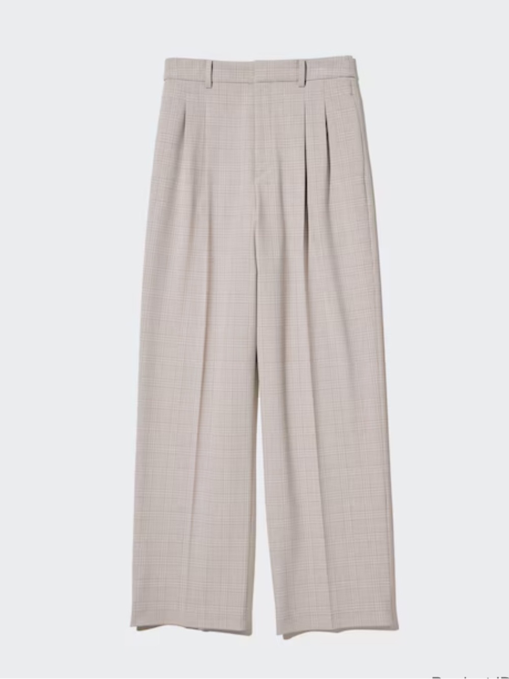 Uniqlo Glen Plaid Pleated Wide Leg Trousers 90s Minimalist Officecore/fall pants